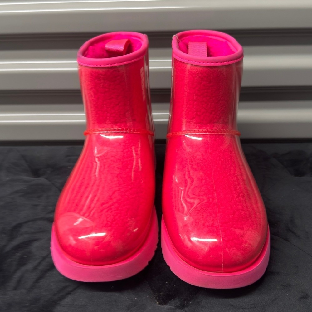 UGG Classic Clear Mini Rock Rose Pink Waterproof Boots 1113190 Womens 8 - Picture 5 of 8